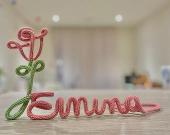 Handcrafted Wire Art Rose with Custom Name - Unique Personalized Gift - Forever Rose