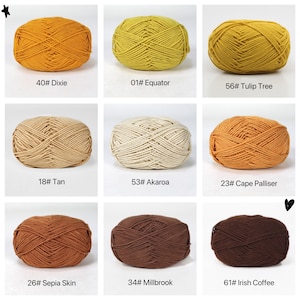 Shade of Brown Premium DK Garn - 80% Baumwolle - 50g Gewicht - Ideal für Häkelarbeiten (2 mm-3 mm Haken)