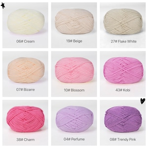 Creme Rosa Lila Milchgarn - DK Gewicht - weiche Mischung zum Stricken & Häkeln