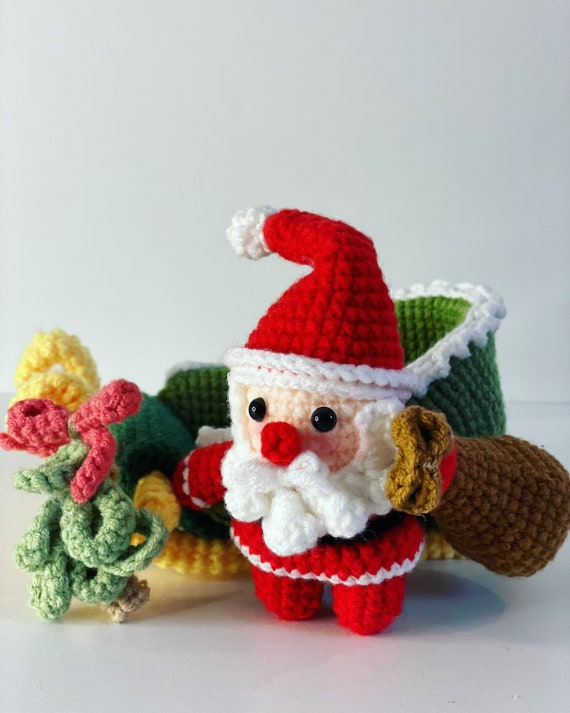 Crochet Santa Santa's Sleigh Amigurumi DIY Crochet Kit Christmas Gift  Pattern Christmas Ornaments 