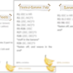 May include: A printable worksheet with instructions for preparing banana peels, peeled banana pulp, and banana stem. The worksheet includes a banana illustration.
