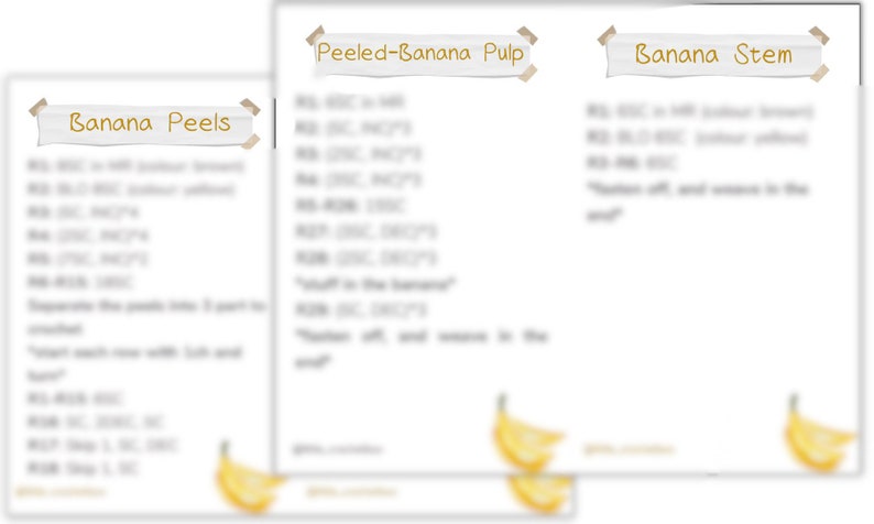 May include: A printable worksheet with instructions for preparing banana peels, peeled banana pulp, and banana stem. The worksheet includes a banana illustration.