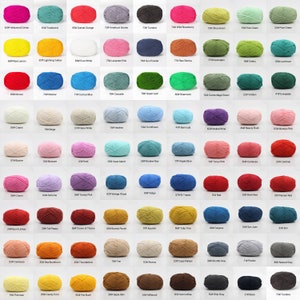 1 Set aus Premium Milk Cotton Garn in 86 schönen Farben - DK Gewicht - 80% Baumwolle - 50g Gewicht - Ideal zum Häkeln (2mm-3mm Haken)