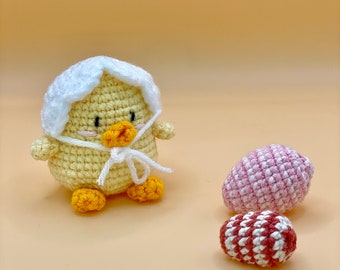 Handmade Crochet Easter Chicken Decoration - Easter Basket Stuffer - Spring Home Decor