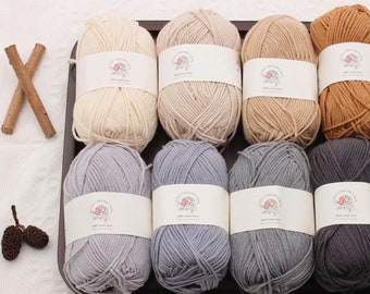 Premium Milk Cotton Yarn in 86 Beautiful Colors - DK Weight - 80% Cotton  - 50g weight - Ideal for Crochet (2mm-3mm Hook)