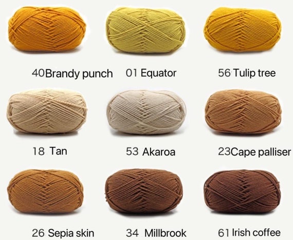 Premium Milk Cotton Yarn in 86 Beautiful Colors DK Weight 80% Cotton 50g  Weight Ideal for Crochet 2mm-3mm Hook 