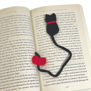 Cadeau unique pour les amoureux des chats - Marque-page chat fabriqué à la main au crochet - Cartes-cadeaux disponibles