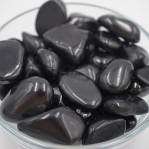 Shungite Tumbled Stone, Tumbled Shungite, Polished Shungite