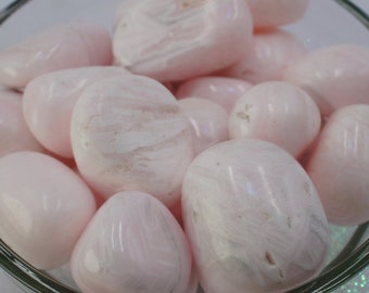 Mangano Calcite Tumbled Stone One Small Size Pink Calcite Tumble