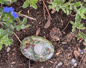 Dragon Blood Jasper Palm Stone | Polished Jasper | Dragons Blood Jasper | Polished Palm Stone | Supreme Nurturer