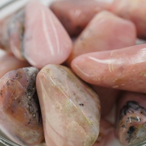 Large Grade C Pink Opal Tumbled Stone, Pink Opal Tumble