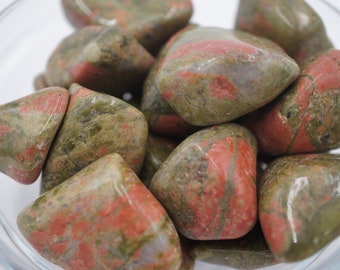 Unakite Tumbled Stone, Small Unakite Tumble