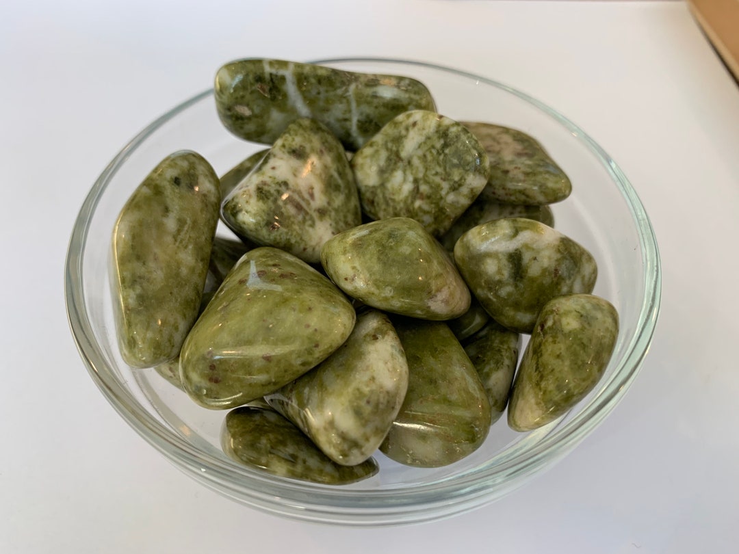 Snowflake Epidote Tumbled Stone Etsy