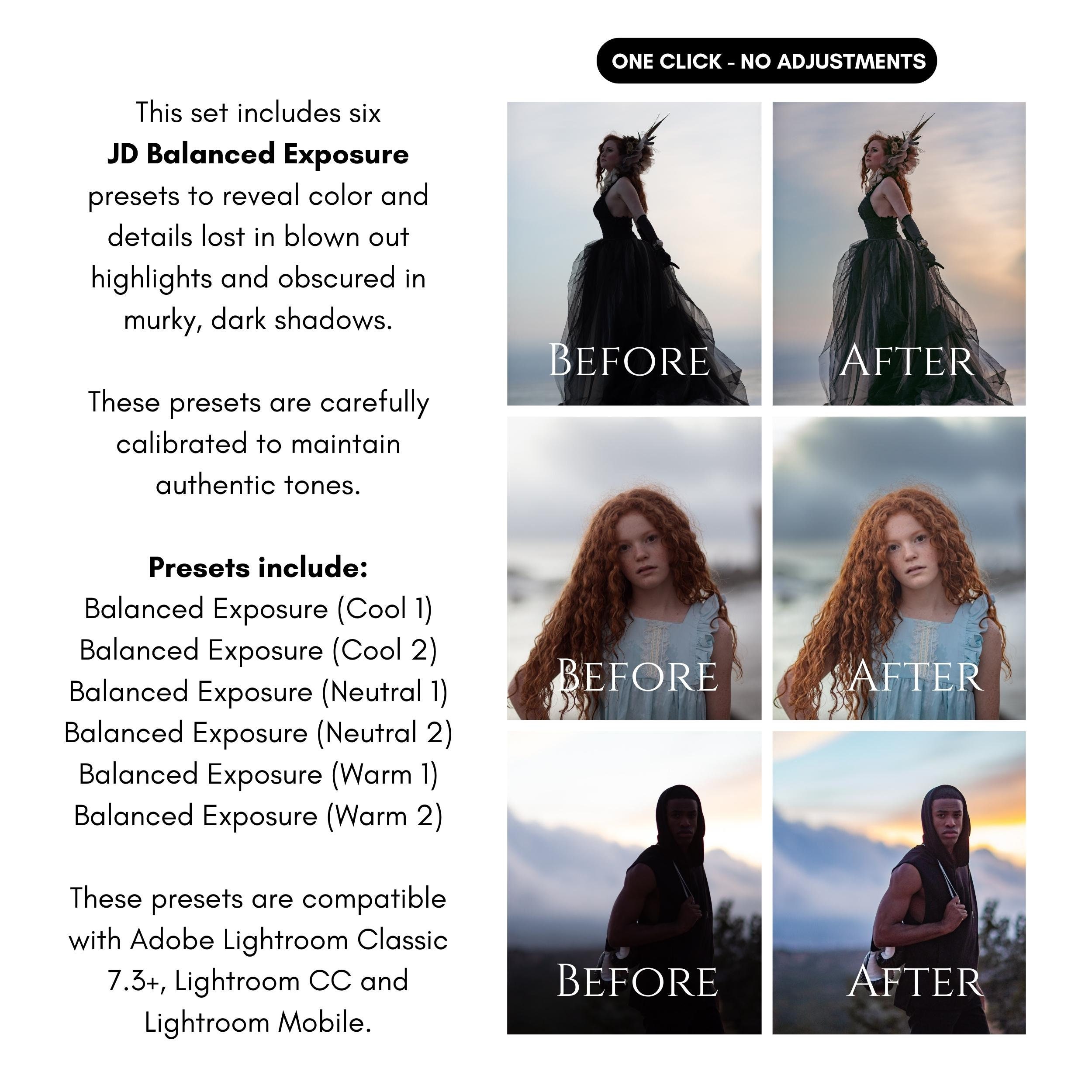 JD Balanced Exposure Presets Lightroom Mobile/desktop Etsy