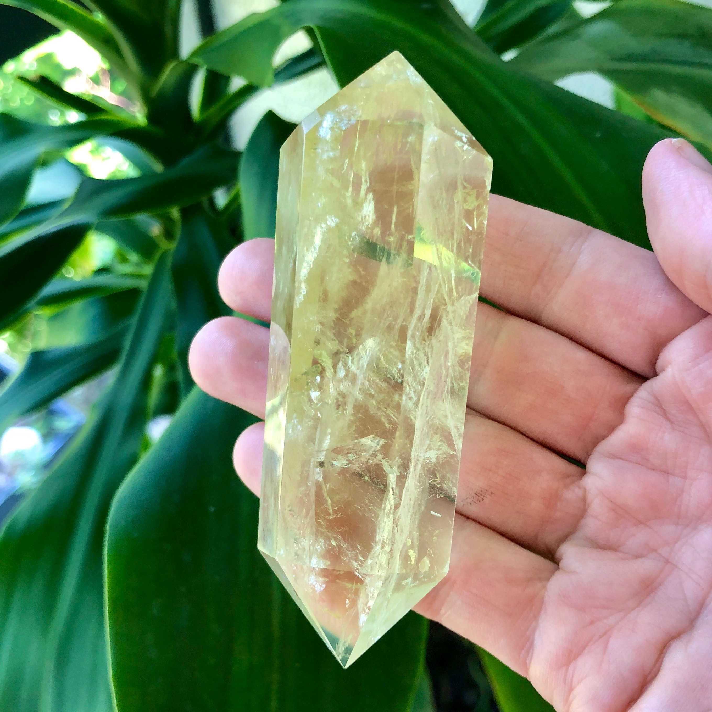 Natural Lemon Yellow Citrine Double Point Crystal Solar Etsy