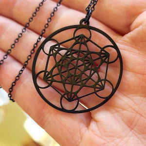 Metatron Cube Necklace Sacred Geometry Jewelry for men and women. Symbol of The Universe. Metaphysical necklace