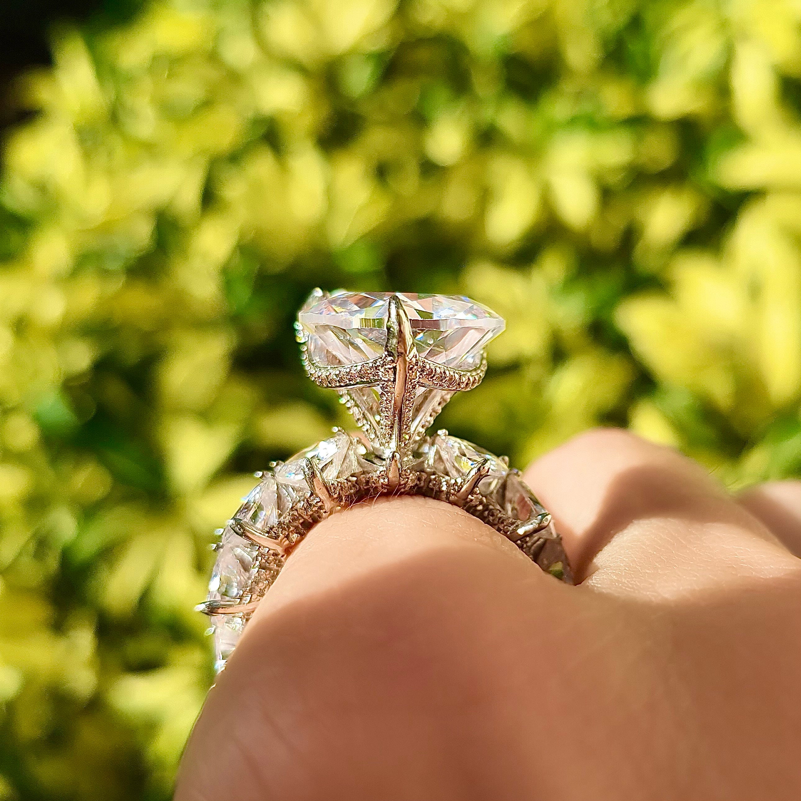 Heart Shaped 5K Cubic Zirconia Engagement Handmade Ring