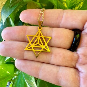 Sacred Merkaba Necklace. Sacred Geometry jewelry. Manifestation symbol