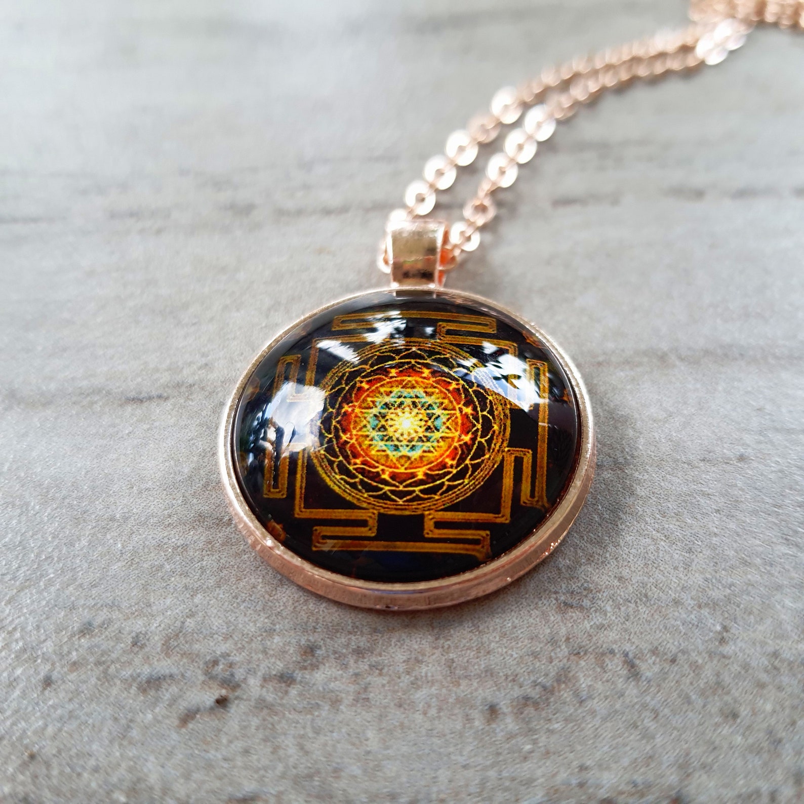 Sri Yantra Necklace Gold Metal. for Men and Women Jewelry Etsy