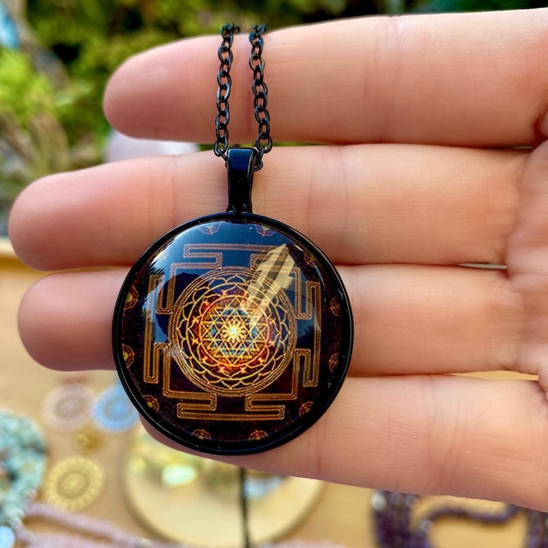 Sri Yantra Necklace Gold Metal. for Men and Women Jewelry Etsy