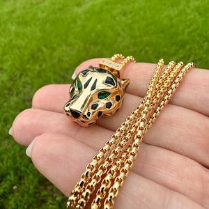 Beautiful Jaguar Necklace jewelry. Powerful Sacred Amazonian Jewelry Totem animal pendant