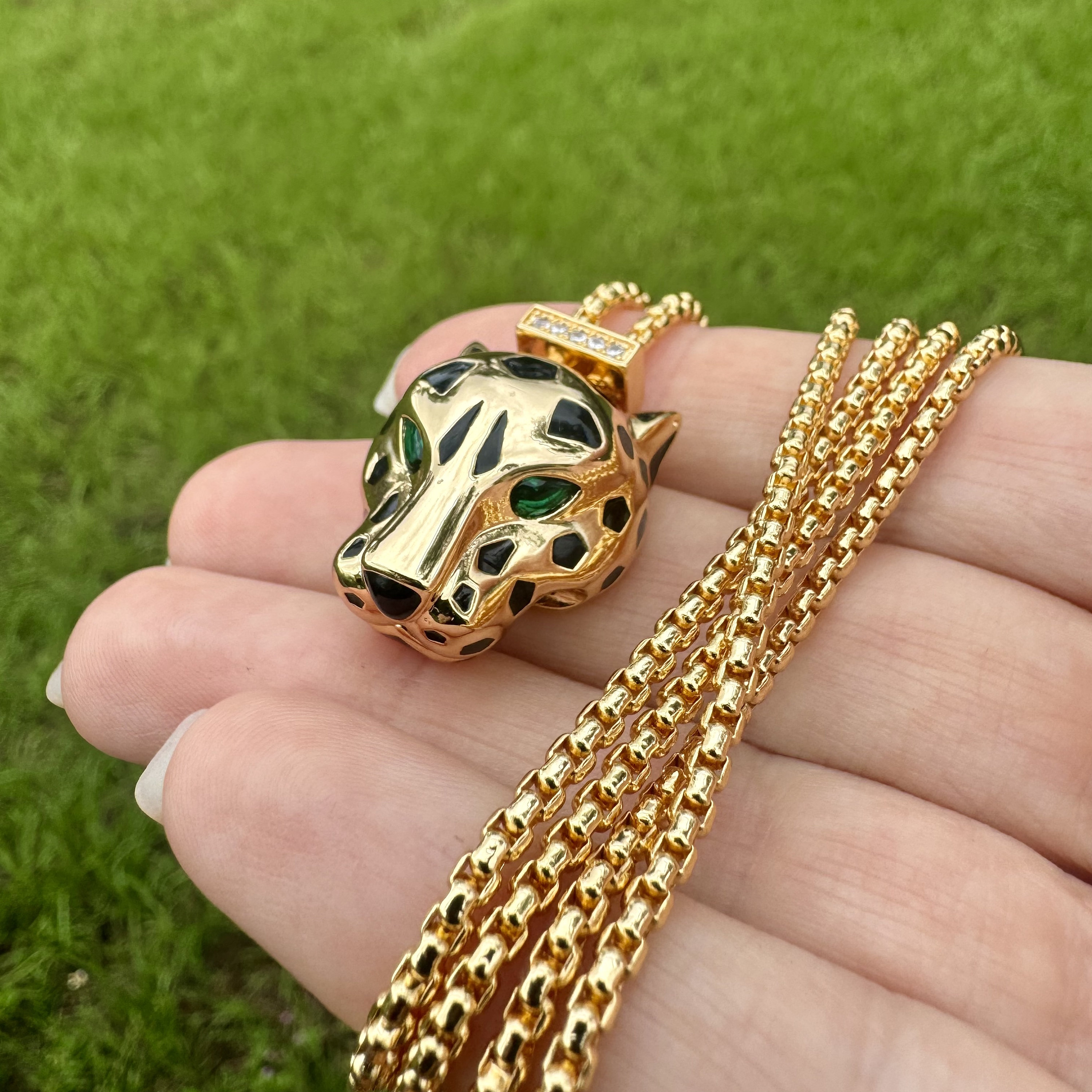 Gold Plated Jaguar Necklace: Amazonian Totem Animal Pendant - Etsy