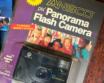 Vintage Ansco Pix Panorama 35mm Flash Camera, New in Box (Set of 2)