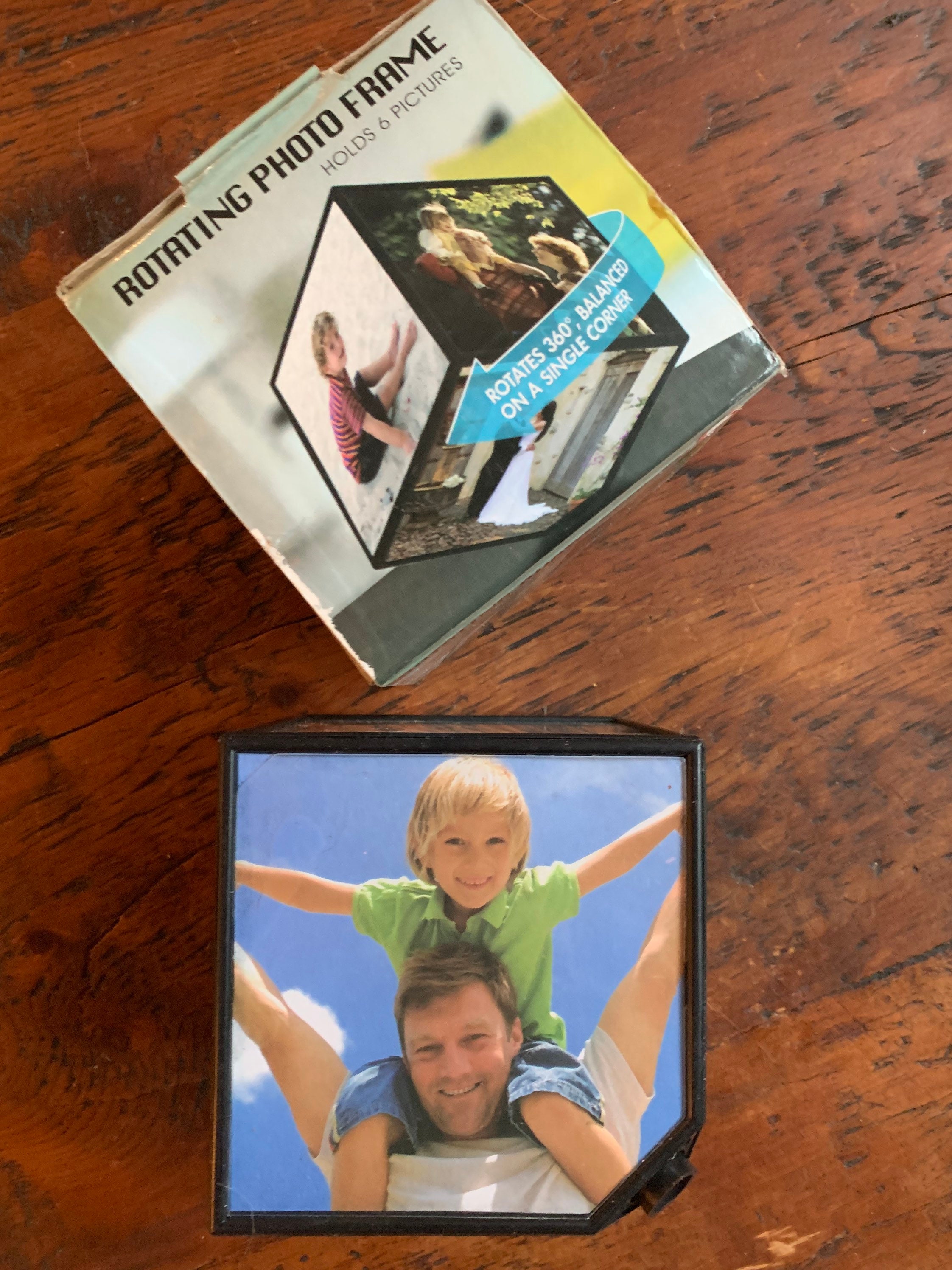 Vintage Photo Cube Rotating Picture Frame. Hold Six 3.875 Square Photos ...