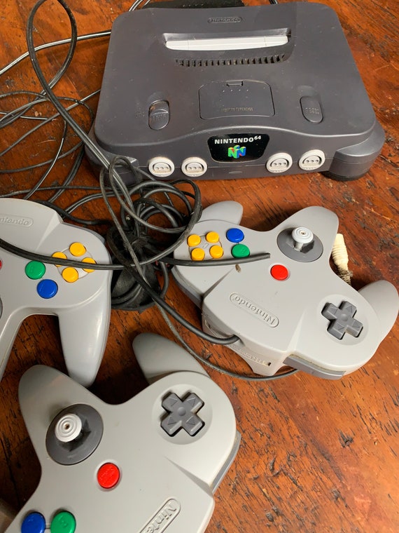 Nintendo 64 Console and Original Controllers. Lot of 3. Parts -