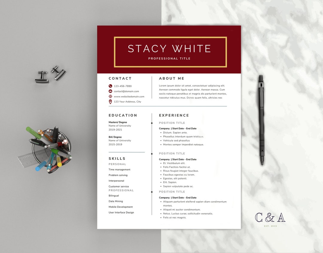 Editable Modern Resume Template Word Google Docs Lebenslauf Vorlage Schuler Professional