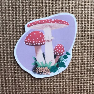 Big Matte Mushroom Stickers, Decorative Aesthetic Mushrooms for Stationary, Laptop, Planner, Phone Cases Red Mushroom