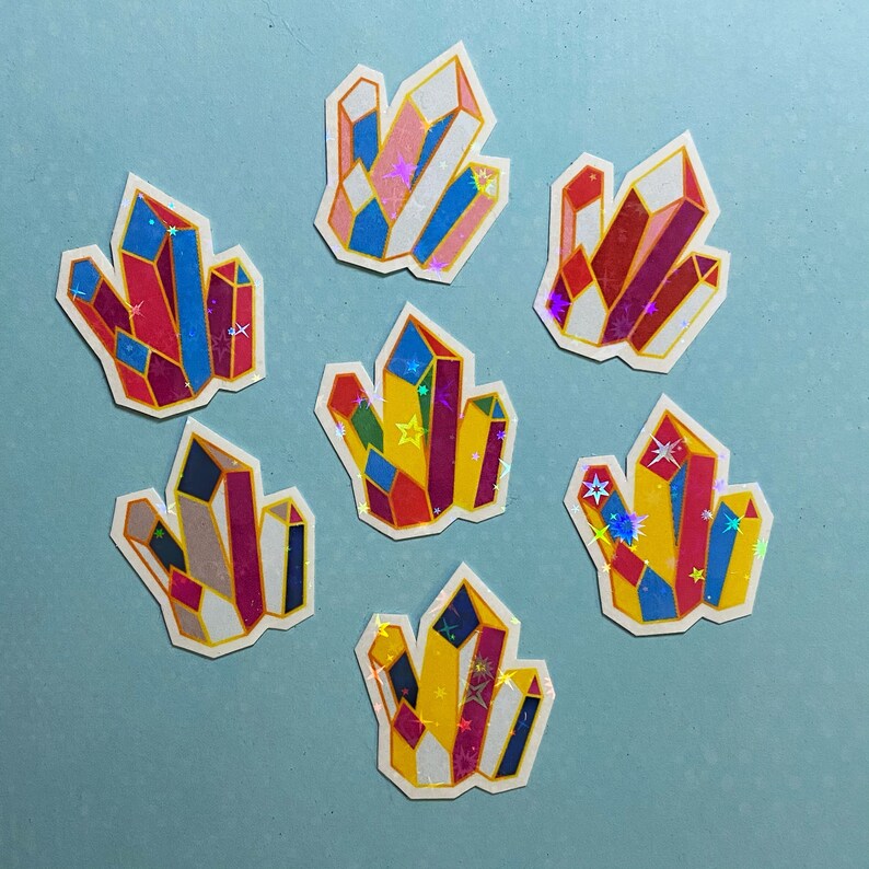 Crystal Queer Pride Holographic Stickers Decorative Aesthetic Etsy