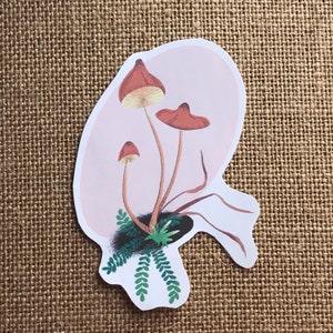 Big Matte Mushroom Stickers, Decorative Aesthetic Mushrooms for Stationary, Laptop, Planner, Phone Cases Skinny Mushroom