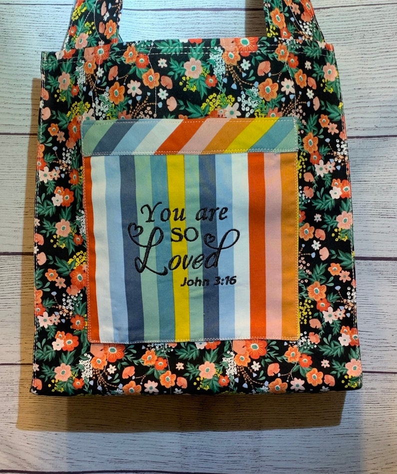 Tote Bag Quilted and Embroidered