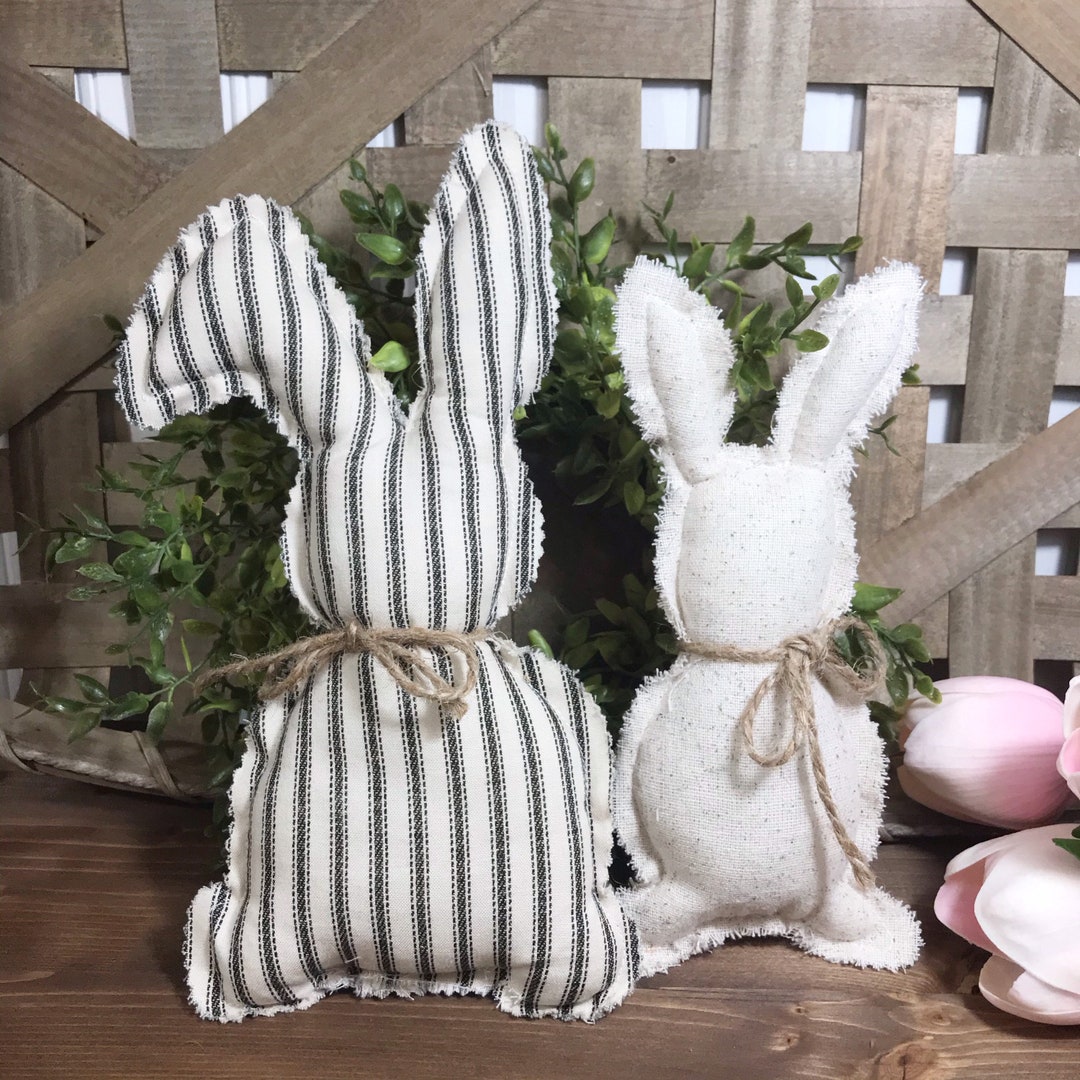 Floral Fabric Bunny on Stand