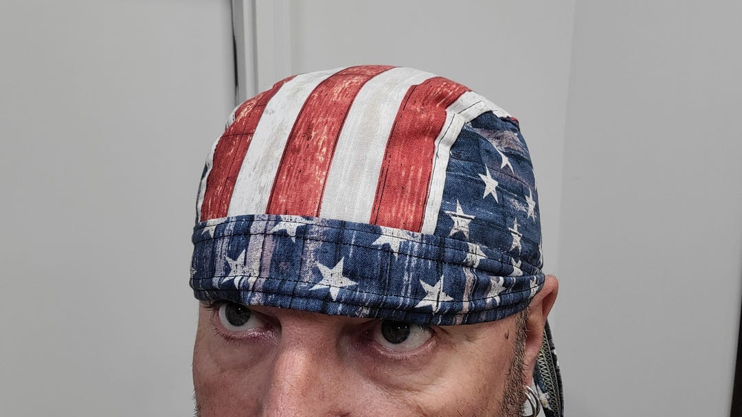 Skull Cap, Doo Rag, Helmet Liner, USA Flag, American Flag, - Etsy