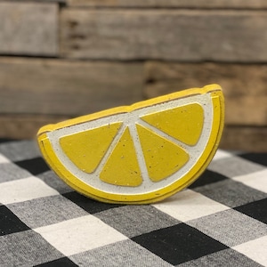 Painted Wooden Lemon Slice: Summer Tiered Tray Decor