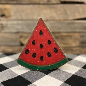 Watermelon Slice, Watermelon Tiered Tray Decor, painted watermelon, Summer Tiered Tray, Wholesale Decor, Watermelon Crawl
