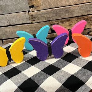 Painted Wooden Butterfly: Summer Tiered Tray Decor