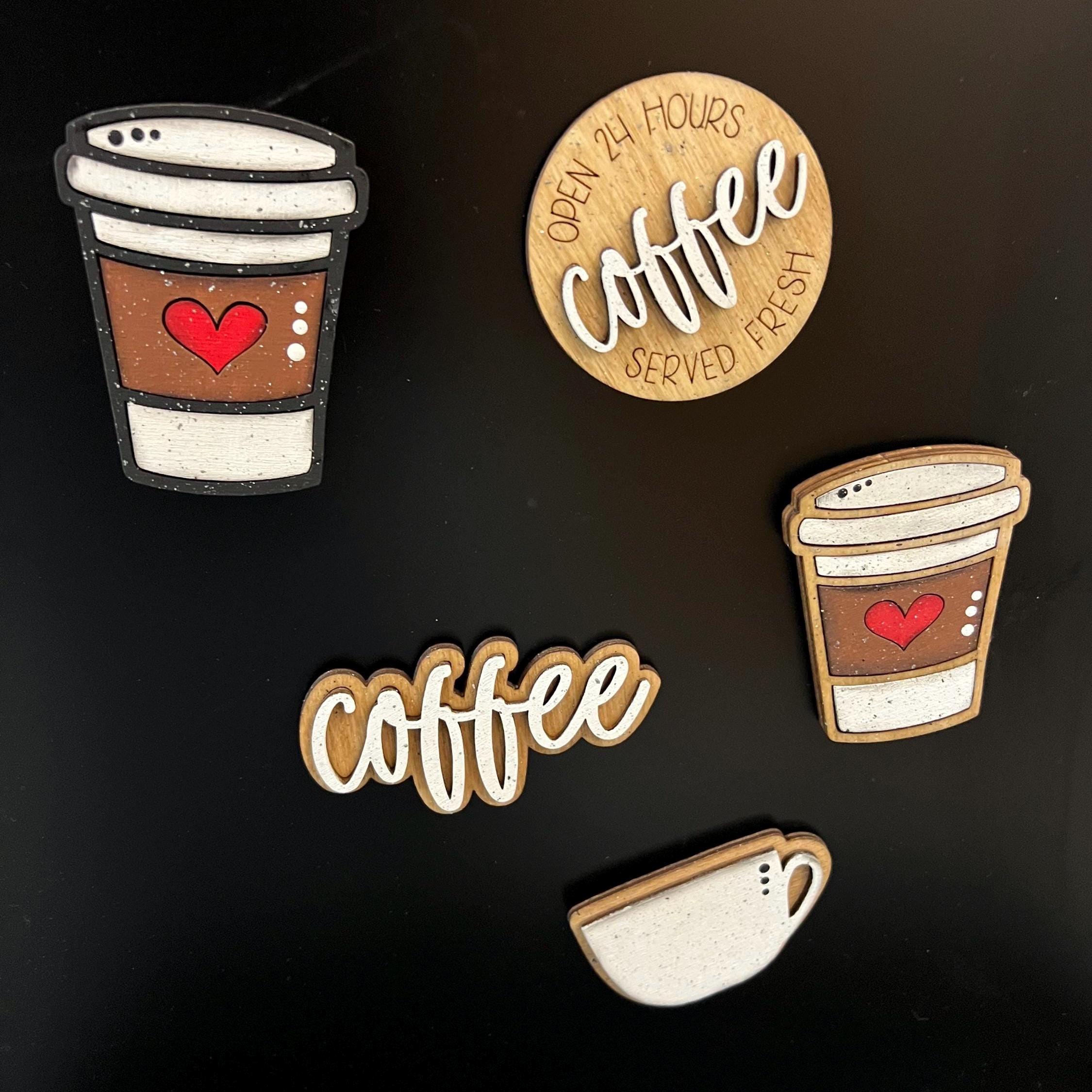 Time Magnets Coffee Time Magnets: Kitchen Refrigerator Decor Set - Etsy