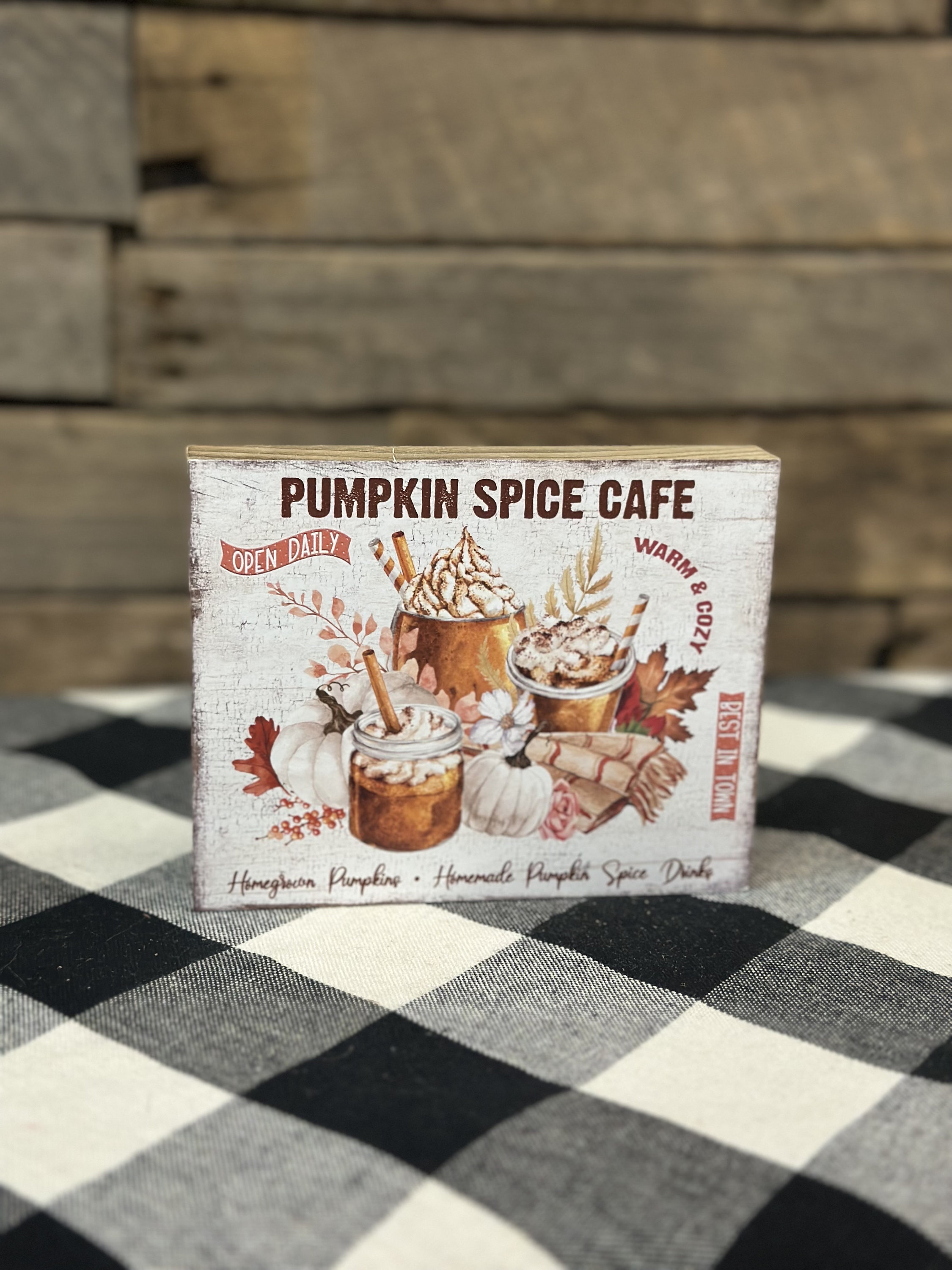 Pumpkin Spice Cafe, Pumpkin Spice Latte Decor, PSL Sign, Fall Coffee Sign, Coffee Decor, Pumpkin Spice Mini Sign, Fall Farmhouse Decor
