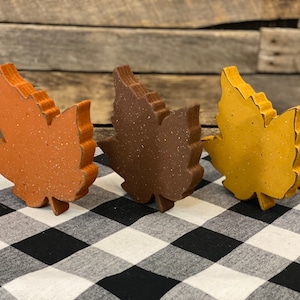 Painted Wooden Maple Leaf: Fall Tiered Tray Decor