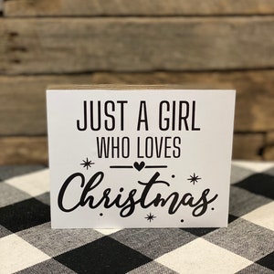 Christmas Wooden Block Sign: Tiered Tray Decor