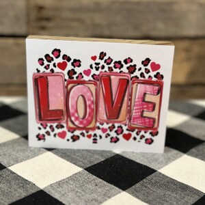 LOVE Valentines Wooden Block Sign, Valentines Tiered Tray Decor, Valentines Sign, Love Sign, Love Decor, Valentines Gift, Galentines