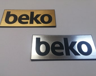 BEKO logo,badge,decal,sticker,aufkleber silver or gold//black 56x24mm