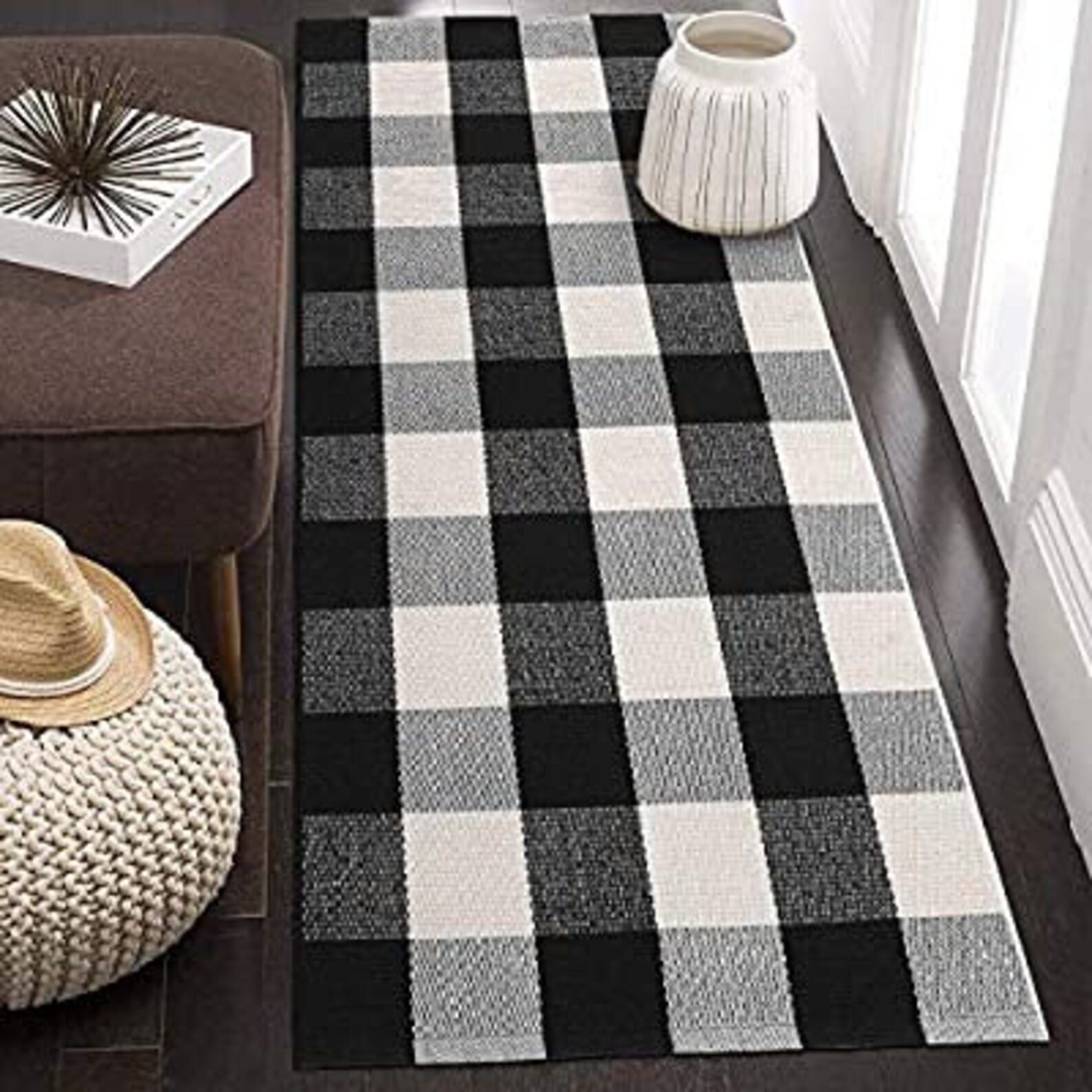 Buffalo Plaid Rug Buffalo Plaid Area Rug Hey There Doormat Etsy