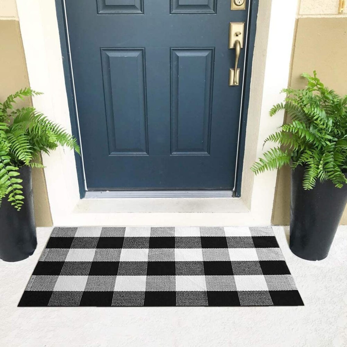 Buffalo Plaid Check Rug Cotton Rug Indoor Outdoor Floor Etsy