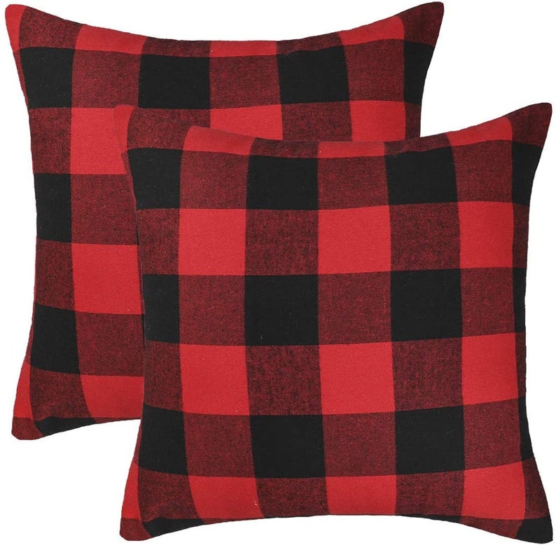 Buffalo Check Plaid Throw Pillow Cover Outdoor Pillow Cover Etsy