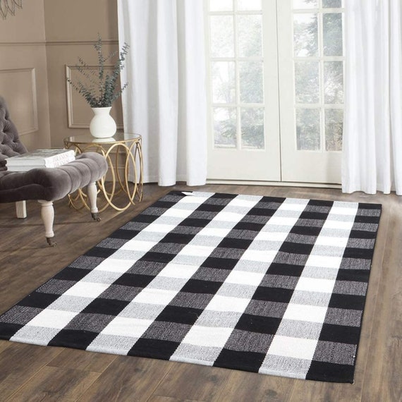 Black And White Buffalo Check Welcome Mat