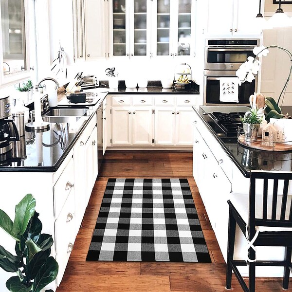 Buffalo Plaid Blue Print Floor Mat
